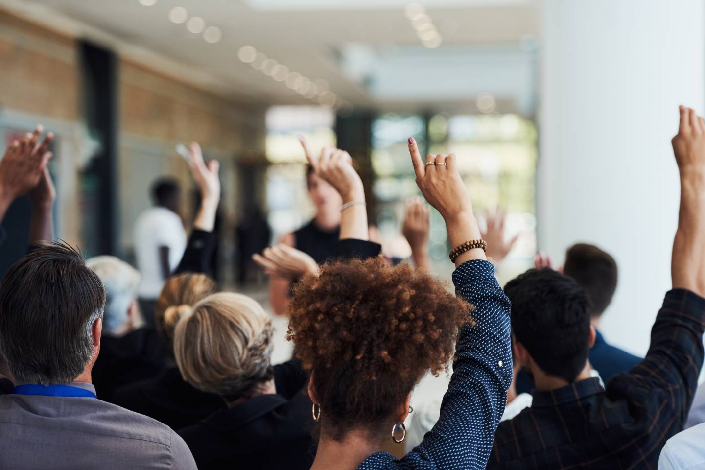 Shareholders voting at an Annual General Meeting